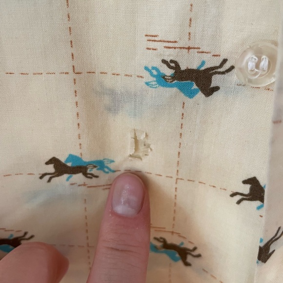 Unisex Vintage Champion Western Rodeo pattern long sleeve button up shirt in M - Picture 9 of 13